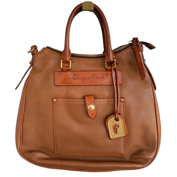Dooney & Bourke Tear Drop Hobo Handbag Purse Florentine Vacchetta Leather - Picture 1 of 9